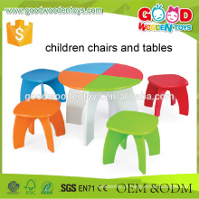 Ensino pré escolar Kids Study Colorful Multifunctional Wooden Learning Table Set